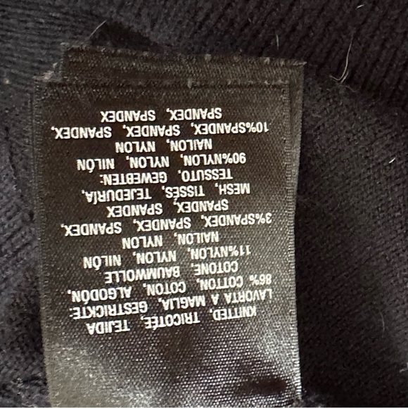 Anthropologie Knitted and Knotted polka dot mesh sweater Navey - Picture 13 of 16